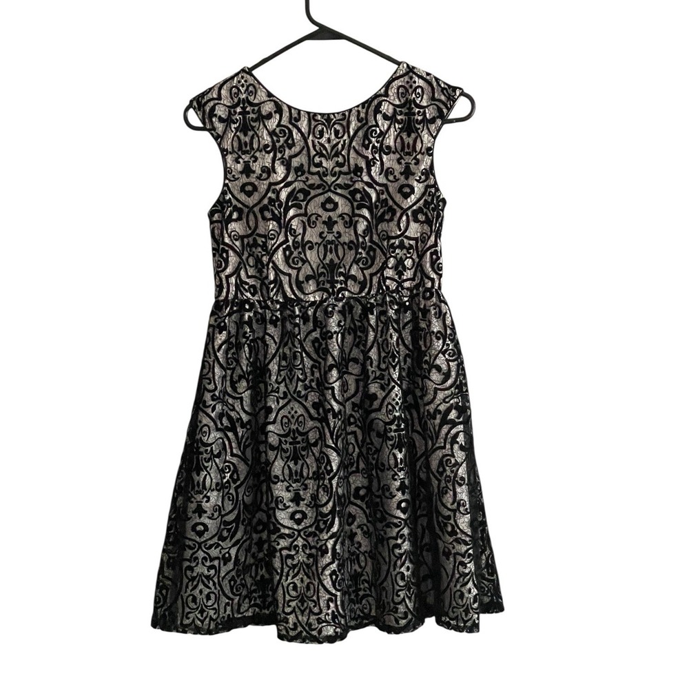 Mia & Mimi Girls Black Lace Party Dress Pink Lined Sz Large